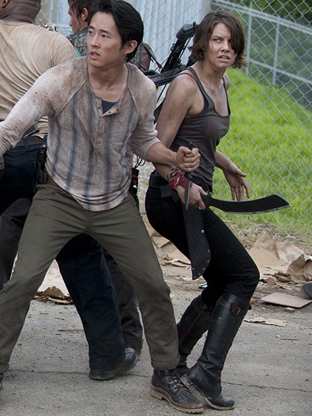 Maggie Greene in una scena della serie The Walking Dead