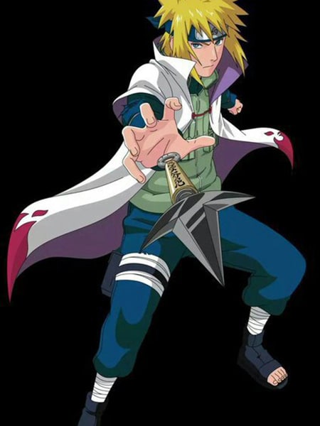 Minato Namikaze Crouching nella serie Naruto Shippuden
