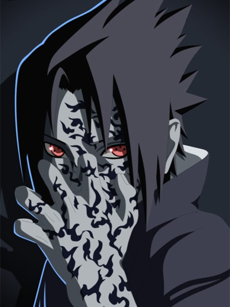Sasuke Uchiha Curse Mark nella serie Naruto Shippuden