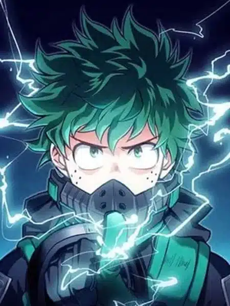 Un’altra scena di Deku in My Hero Academia