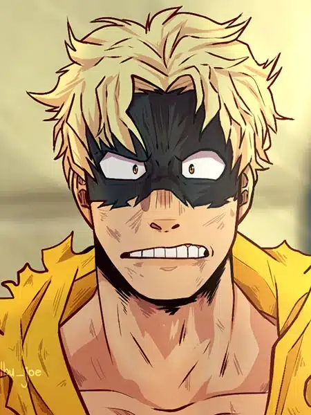 Fat Gum nella forma snella in My Hero Academia, primo piano