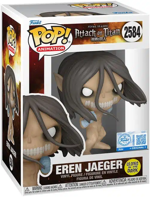 Funko Pop Eren Jaeger Attack Titan Glow #2584 con scatola