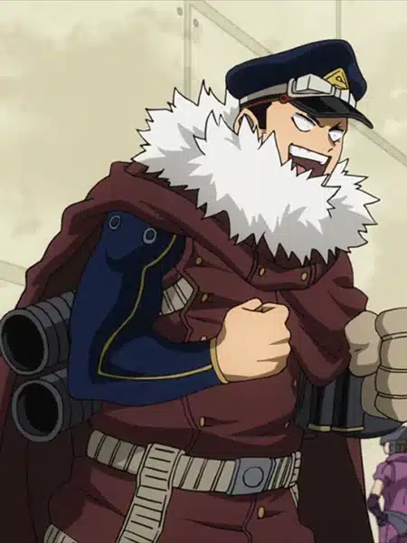 Inasa Yoarashi con il costume da eroe in My Hero Academia