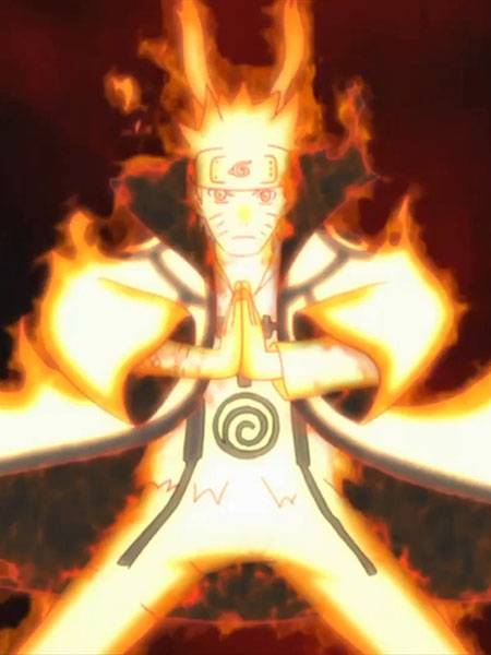 Naruto Uzumaki Nine Tails nella serie Naruto Shippuden