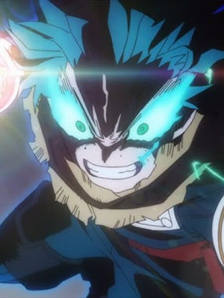 Izuku Midoriya usa il One For All in My Hero Academia