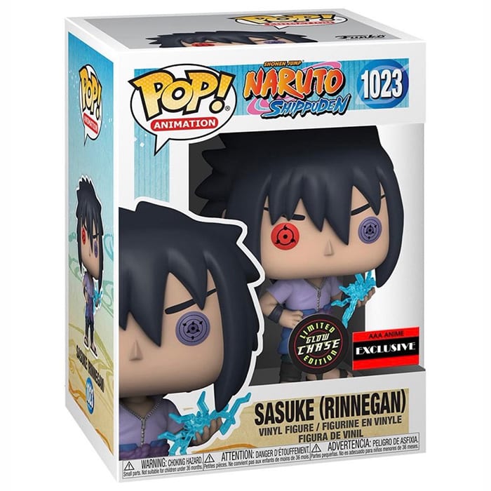 Scatola Funko Pop Sasuke Uchiha Rinnegan Glow in the Dark Chase #1023