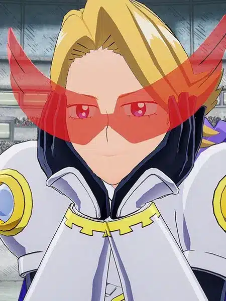 Yuga Aoyama con il costume da eroe in My Hero Academia