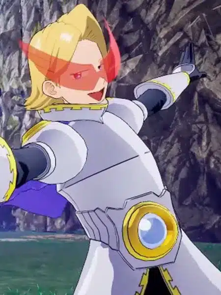 Yuga Aoyama mentre usa il Navel Laser in My Hero Academia