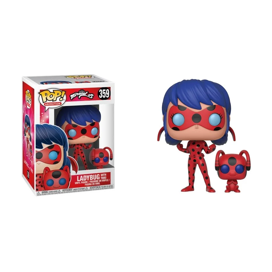 Funko Pop Miraculous Ladybug con Tikki numero 359, scatola e figurina