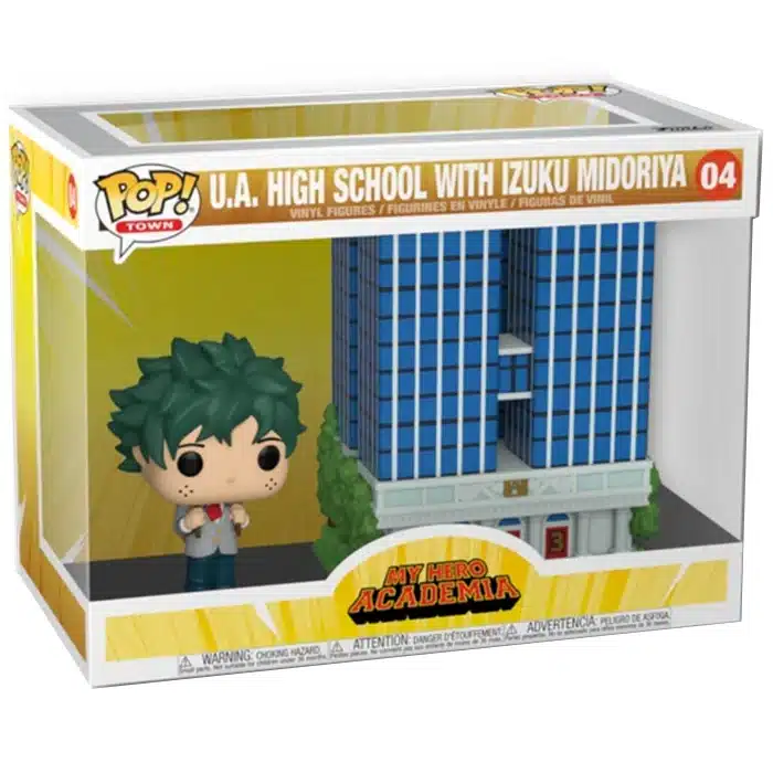Funko Pop Town U.A. High School con Izuku Midoriya My Hero Academia #04 con scatola