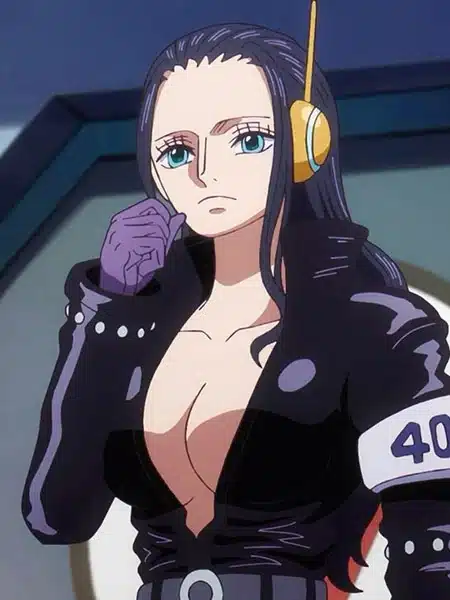 Nico Robin con il completo nero di Egghead