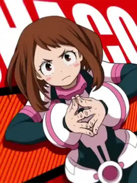 Ochaco Uraraka mentre usa il suo Quirk