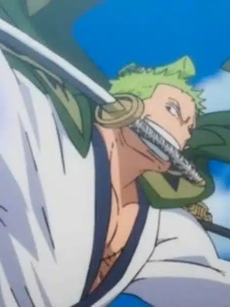 Roronoa Zoro con tre spade in One Piece