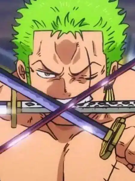 Roronoa Zoro durante la tecnica a tre spade
