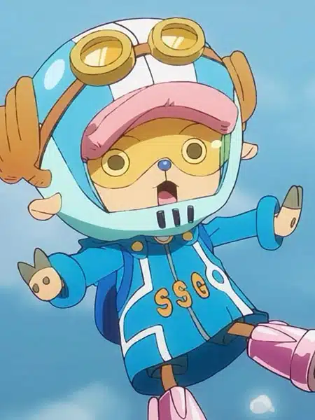 Tony Tony Chopper con la tenuta di Egghead